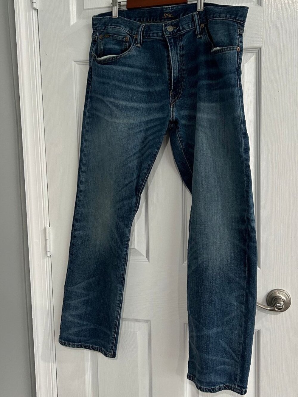 Men's Polo Ralph Lauren - Blue Wash Denim Jeans Classic Straight Leg-Size 36/32